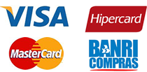 Cartões aceitos: Visa, Hipercard, Mastercard, Banricompras